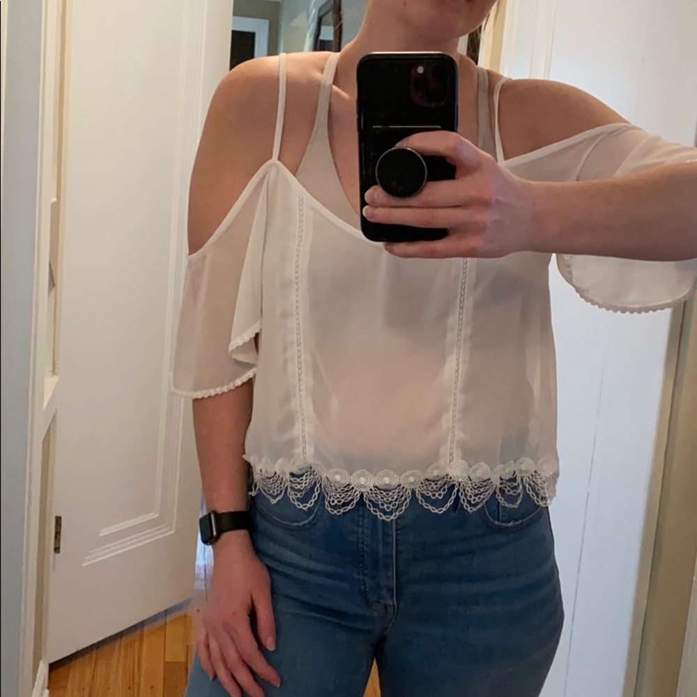 Sheer boho top (sports bra not included lol)